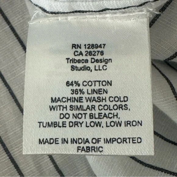 NILI LOTAN Loria Tunic Shirt Dress WITH ORIGINAL TAG Linen Cotton Stripe Size M - Picture 14 of 16